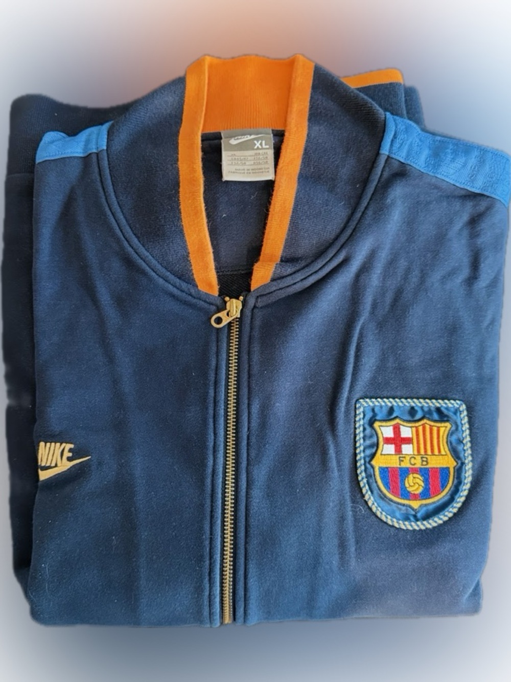 Nike FC Barcelona Barça Track Jacket XL Blue Full Zip Vintage Style